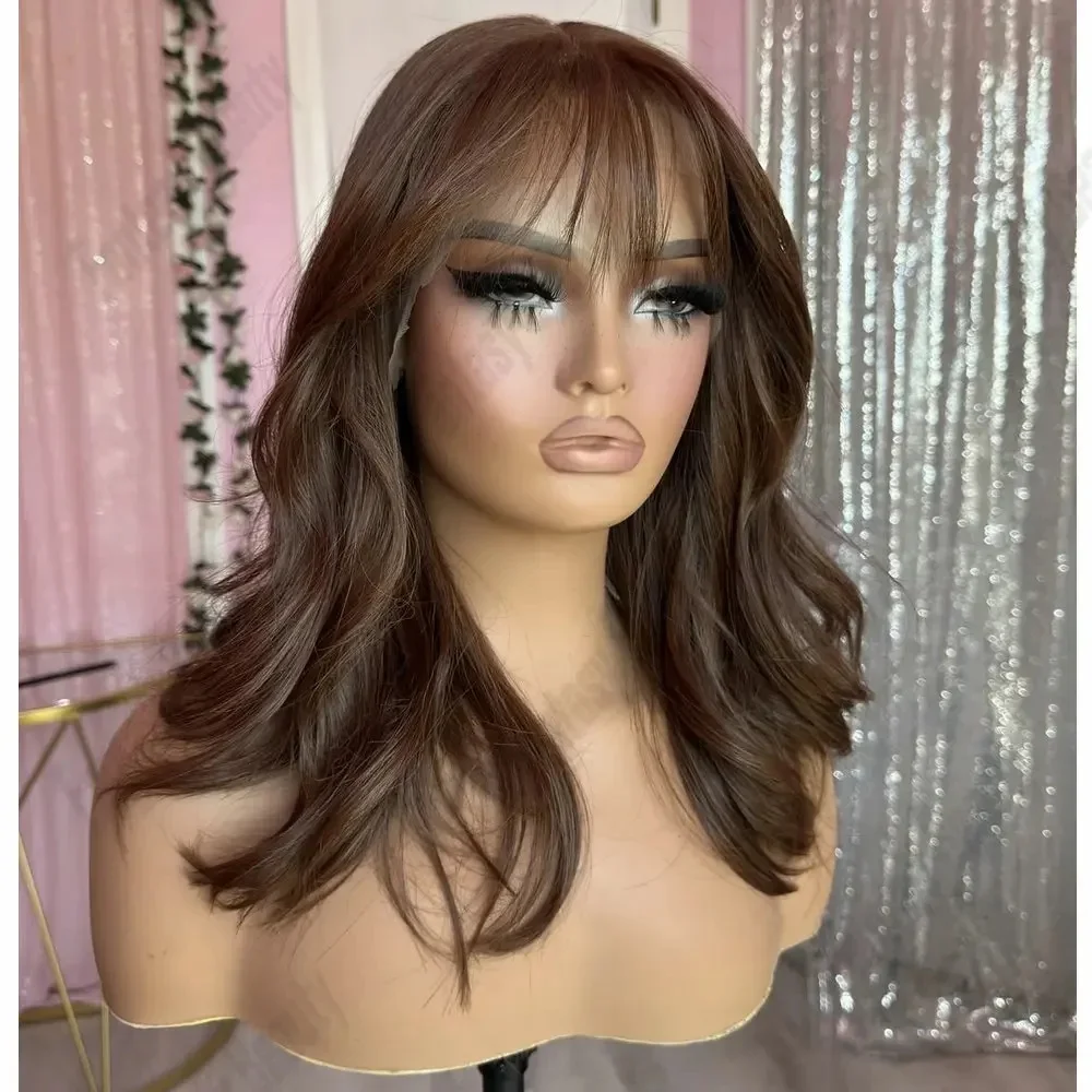 

Накладной парик из натуральных еврейских волос Body Wave, коричневый, длинный, без клея, с шелковой основой 5x5, с HD-кружевом, с эффектом Baby Hair, из европейских волос, предварительно проработанный.