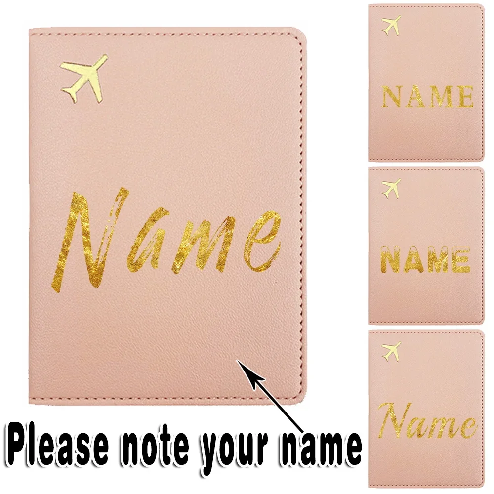 

Customized Name PU Passport Cover Pocket Passport Holder Organizer Book Name Card Travel Portable Protective Case RFID Blocking