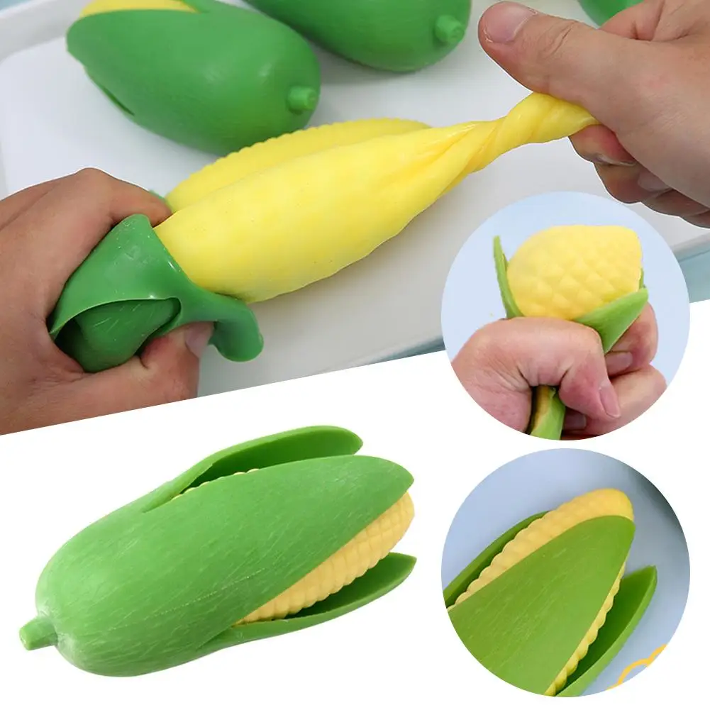 

Corn Squeeze Toy Soft TPR Elastic Simulation Peelable Decompression Toys Corn Fidget Pinch Toy Relief Sensory Stress Toy P6T8