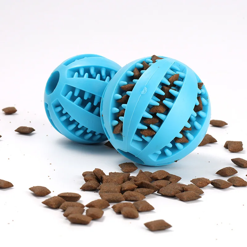 Naturkautschuk Hundespielzeug Extra Robuster Interaktiver Elastischer Ball 5cm Hundekau-Spielzeug Zahnreinigungs-Leckerli-Ball für Haustiere