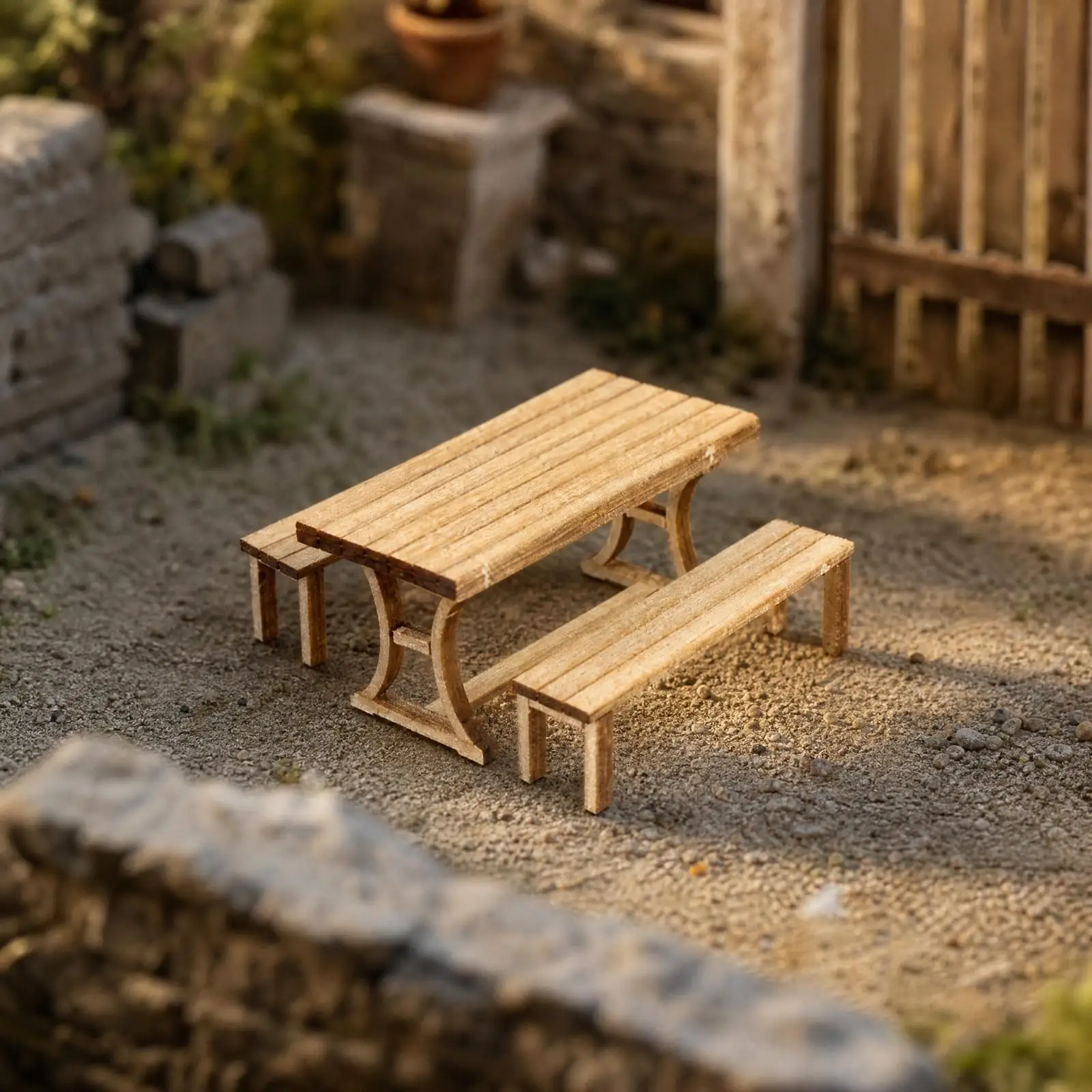 Miniature Wood Furniture Craft Kit 1 35 Scale for Sand Table Model Scenes Custom Weathered Finish