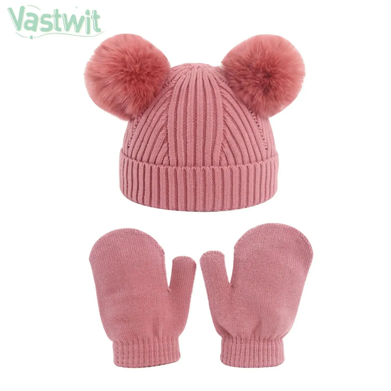 Infant Autumn Winter Warm Hat Mitten Set Cute Cap with Gloves Costume Accessories Baptism Birthday Baby Shower Gift Daily Wear