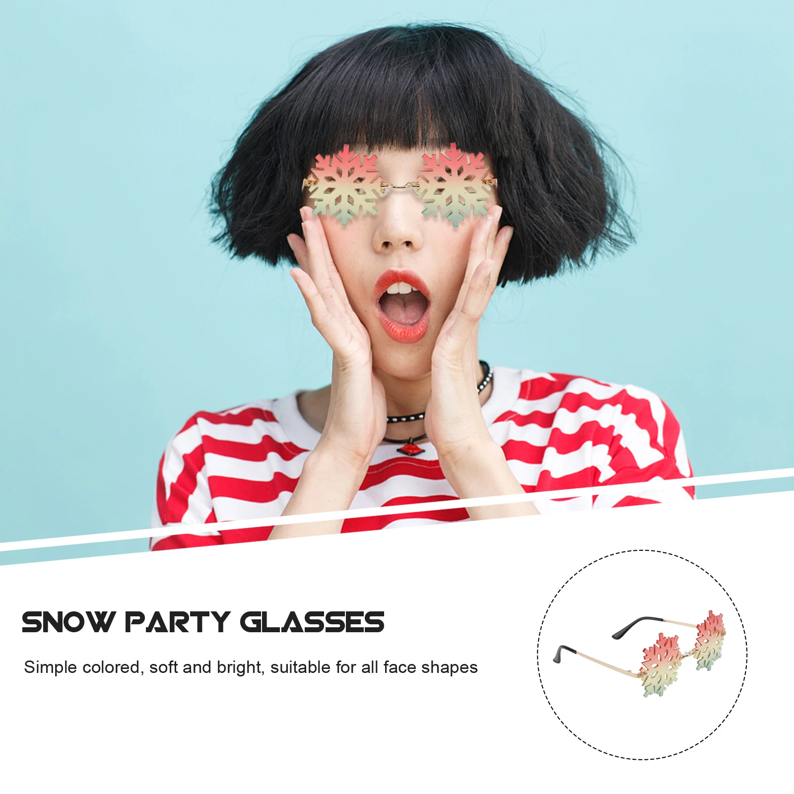 

Sunglasses Lens Metal Frame Decorative Funny Eyeglasses Party Supplies Bright Classic Trend Shading Function Simple Color All