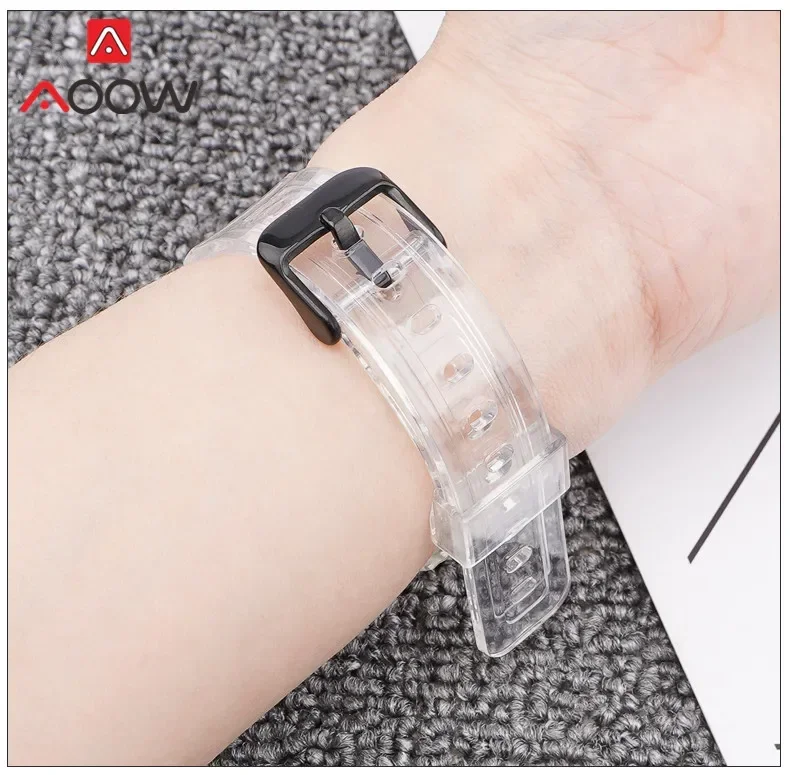 المطاط حزام ل كاسيو F91W F-84 F-105 108 A158 A168 AE1200 AE1300 الرجال النساء العالمي شفافة بولي يوريثان استبدال حزام (استيك) ساعة 18 مللي متر #3