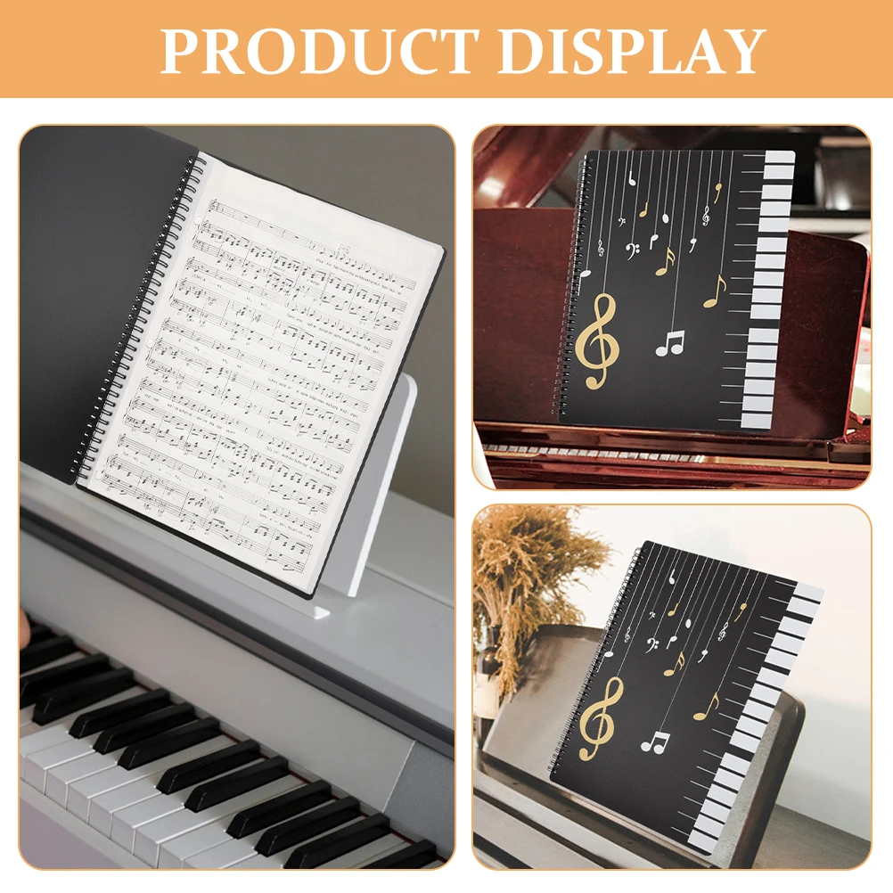 

A4 Size 50 Pages Transparent Pockets Music Binder Sheet Paper Folder Document Organizer Piano Score Storage Test Files