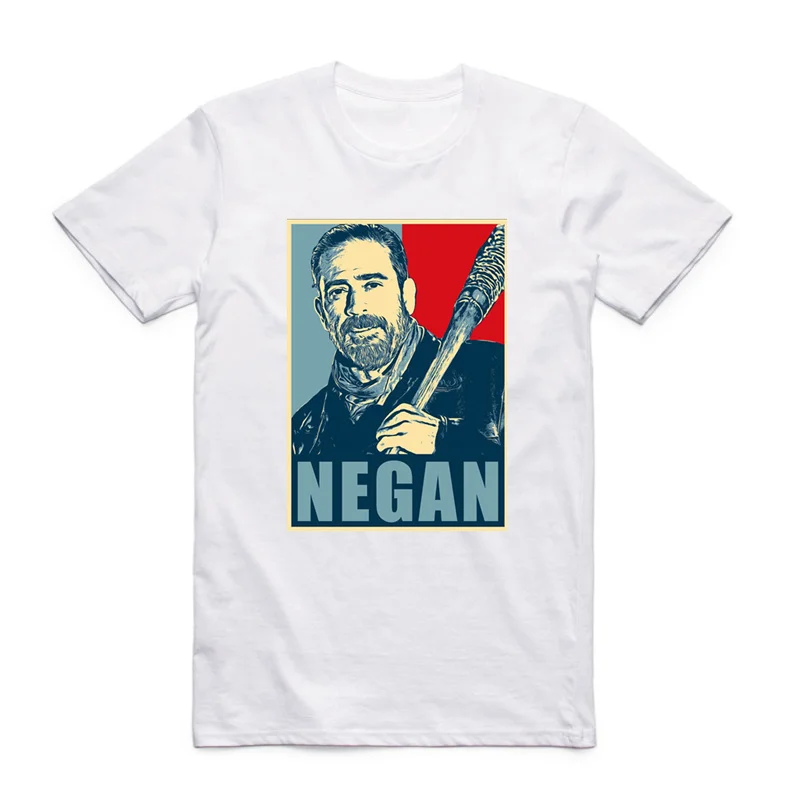 Asian Size Men And Women Printing Negan Lucille T-shirt Summer Casual O-Neck Short Sleeves The Walking Dead T-shirt HCP4128 - view 4