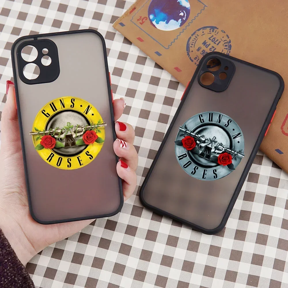 Rock Band Gun N Roses Custodie per telefoni trasparenti per iPhone 16 15 13 14 12 11 Pro Max Mini 7 8 Plus SE Cover rigida opaca trasparente