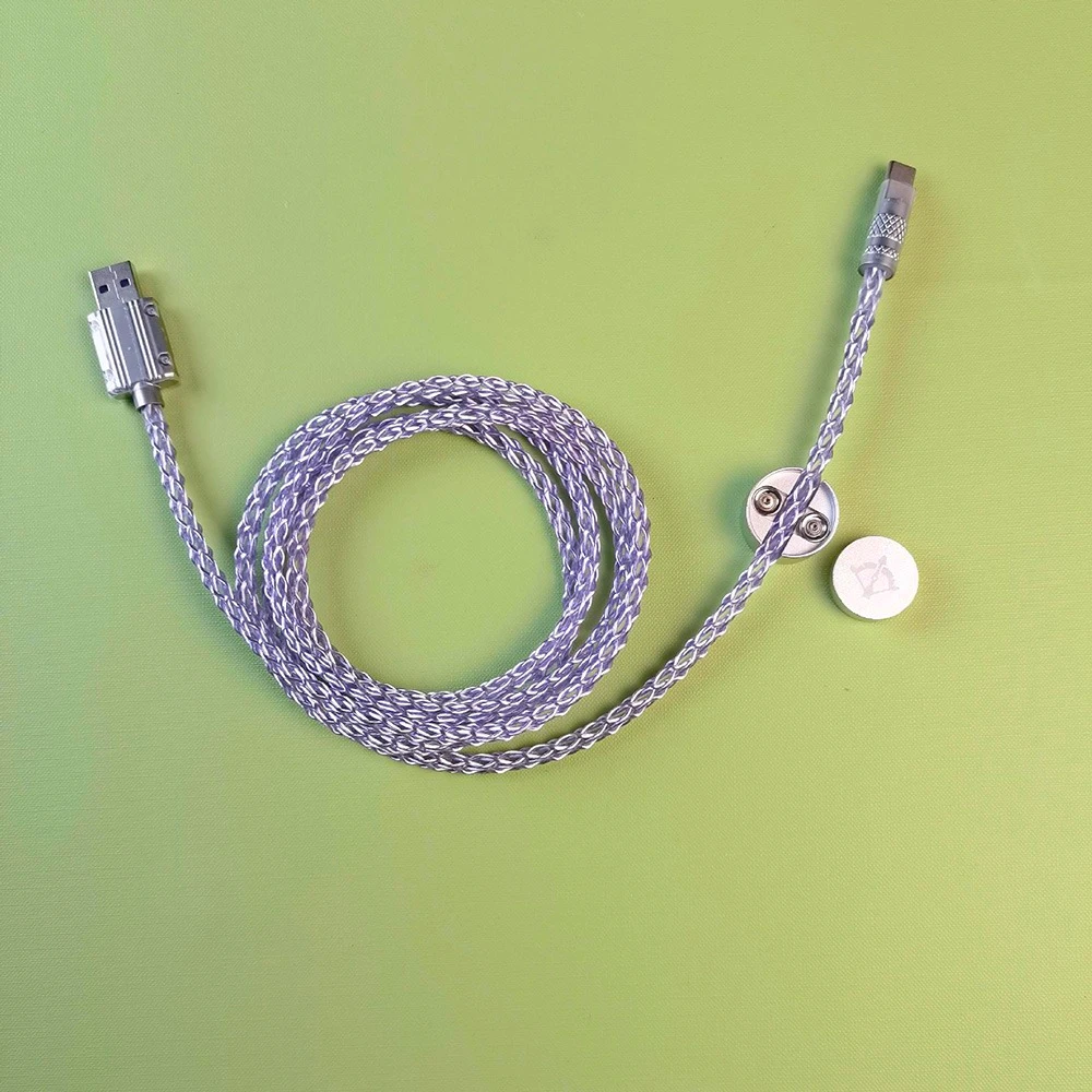 RGB Light Single Crystal Copper Aerial Cable 8k Return Magnetic Axis Keyboard Data Cable Magnetic Suction TypeC Charging Cable