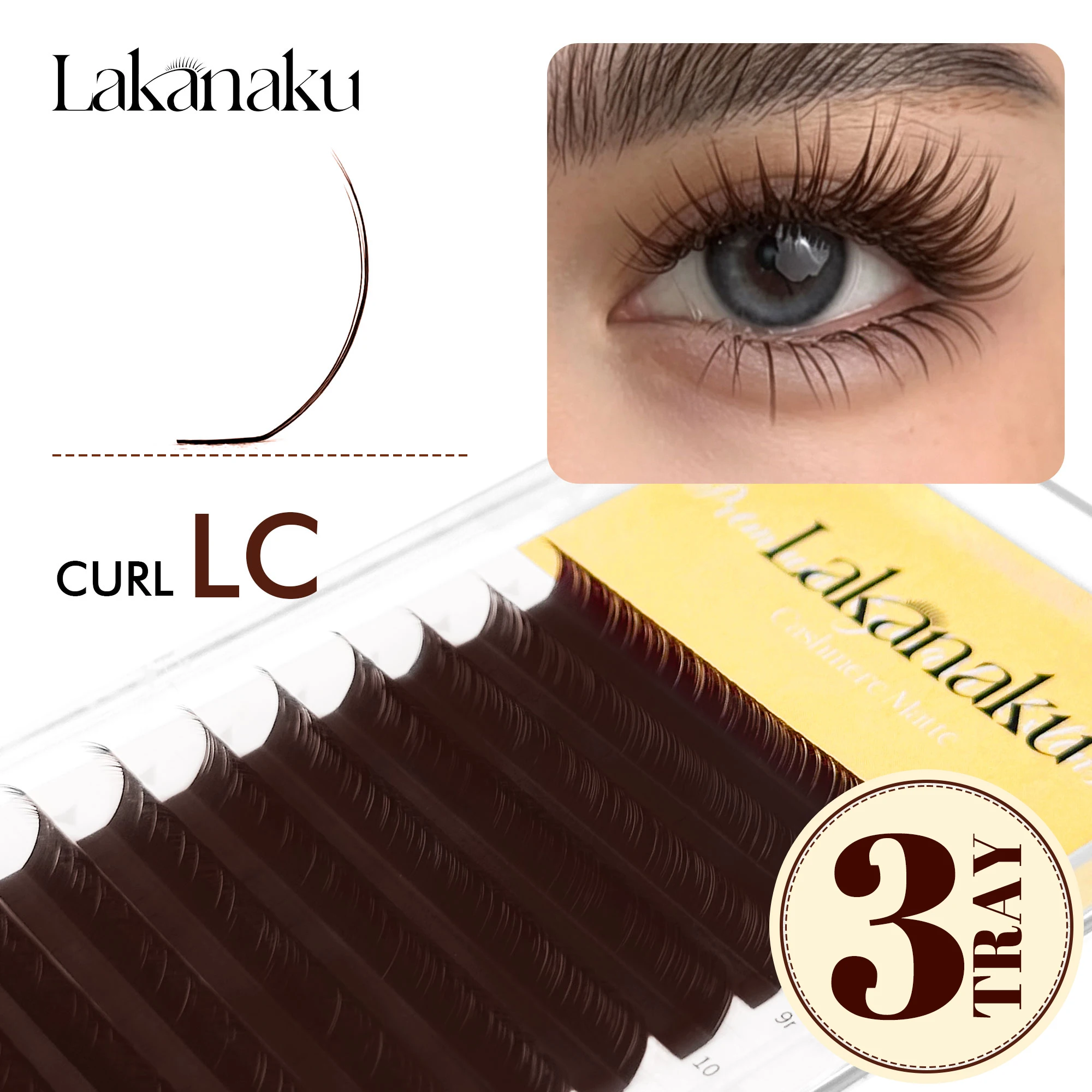 LAKANAKU Single Length 8-15MM LB LC LJ CURL Camellia Lashes Pre-bundled Lash Manga Lashes Wispy Set Multi Layer Eyelashes