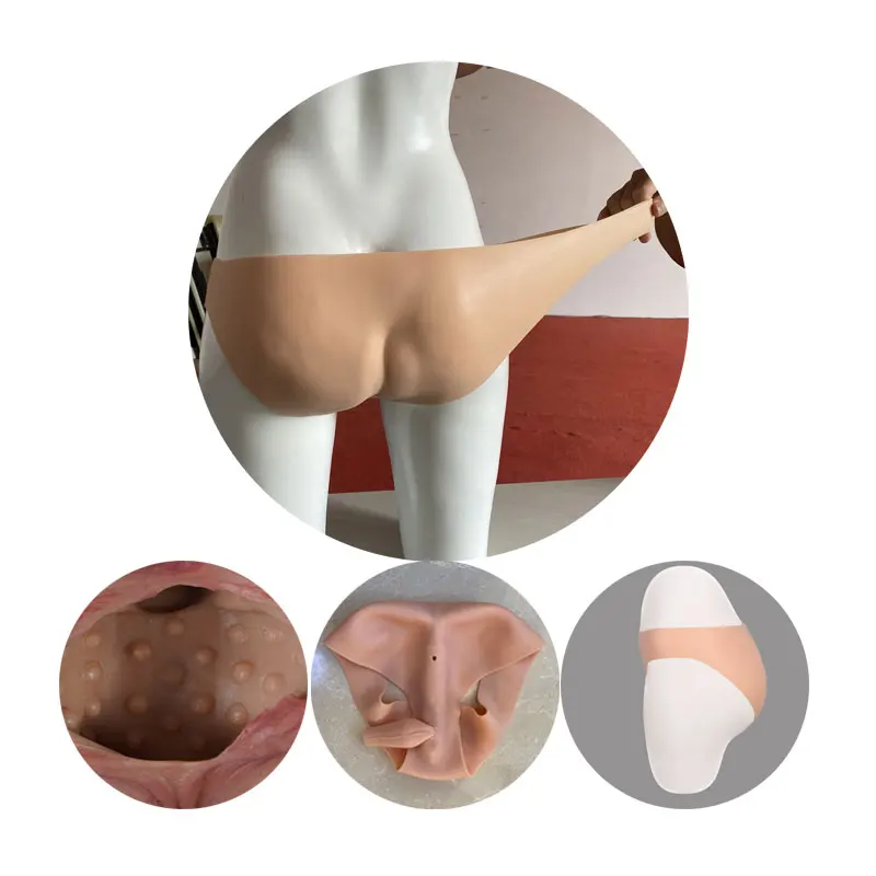 Silicone Vagina Underwear for Cross-dress Transgender Drag-queen Cosplay Women's Briefs for Hiding Penis