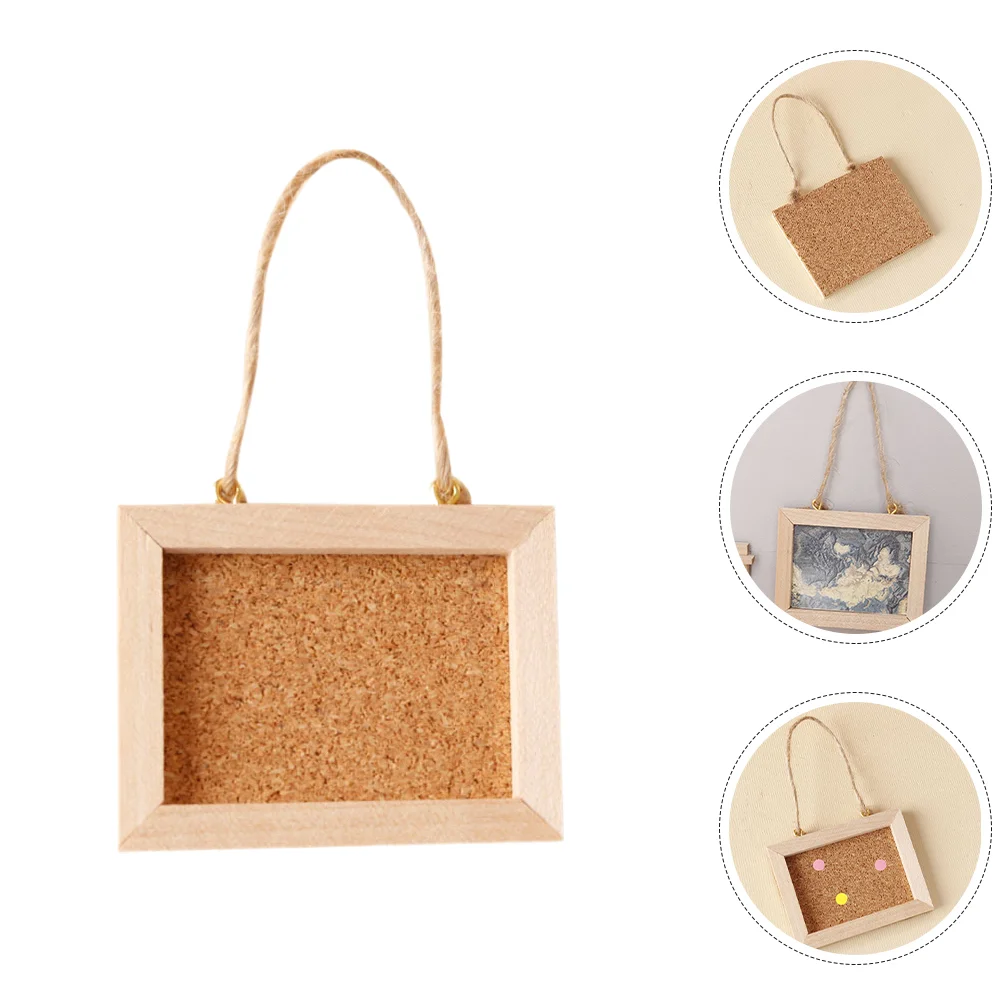 

2 Pcs Dollhouse Photo Frame Wood Frames for Crafts Mini Wooden Picture Model Tiny