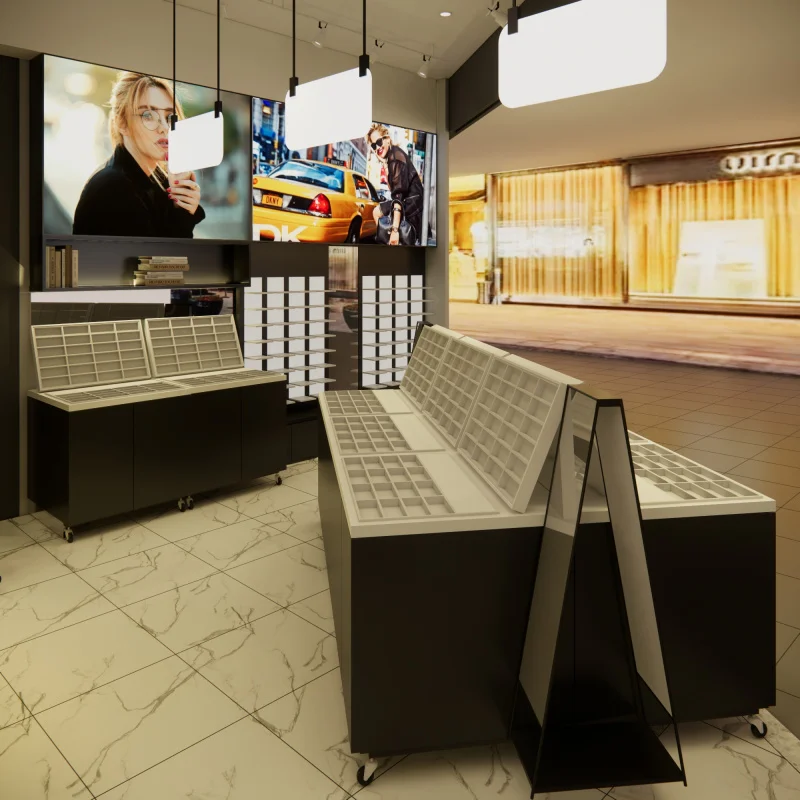 custom.Retail Store Fixture Glass Shop Locking Eyewear Showcase Sunglasses Display Rack Optical Frames Display Stand