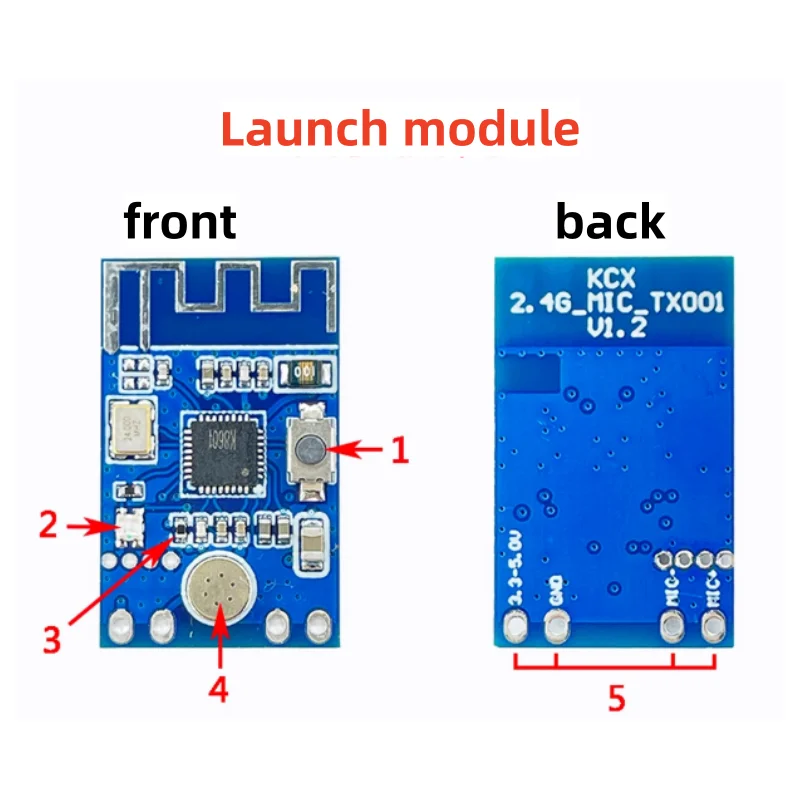 2.4G wireless microphone audio signal receiving and transmitting module wireless transmission noise reduction