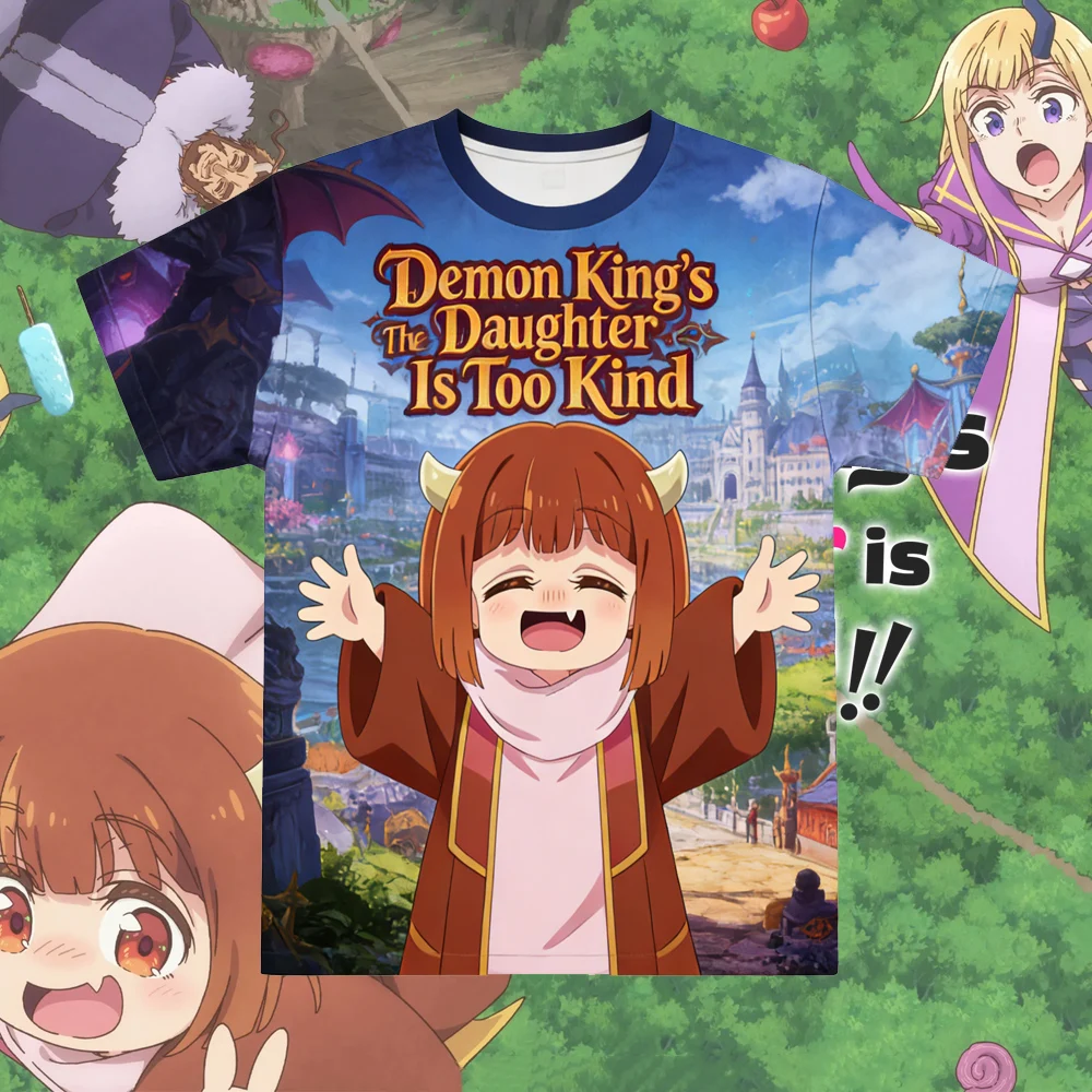 

Anime The Demon King's Daughter Is Too Kind Demon Girl Character T-Shirt 3D Print Short Sleeve Tee Cosplay Anime Lovers Gift