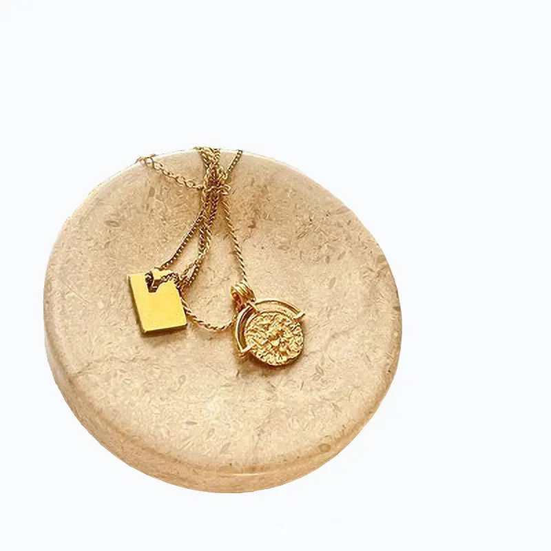 

Natural marble round small tray, bedroom creative packing storage box