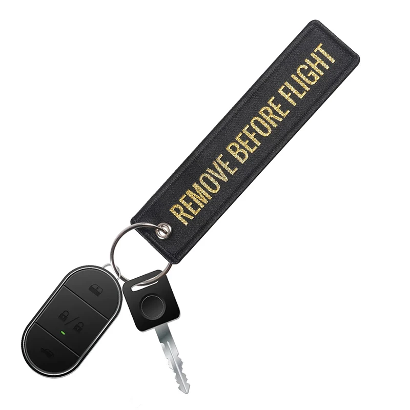 Remove Before Flight Key Chian Embroidery Key Tag Label Key Fobs Keychain Jewelry Car Keyring Luggage Tag Airline Gift