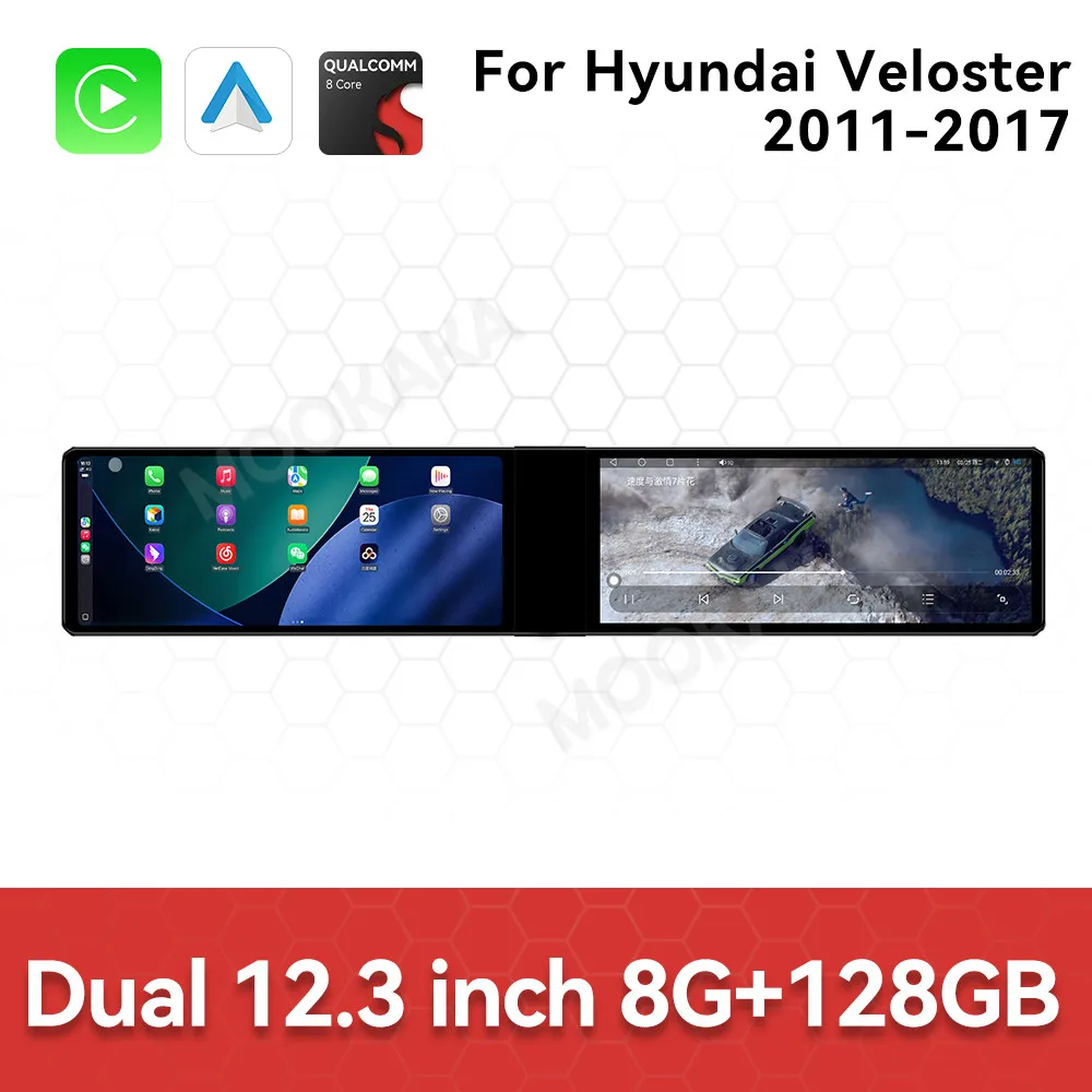 12.3 Inch Screen Car Radio For Hyundai Veloster 2011-2017 Android GPS Navigation Multimedia Video Stereo Receiver Head Unit