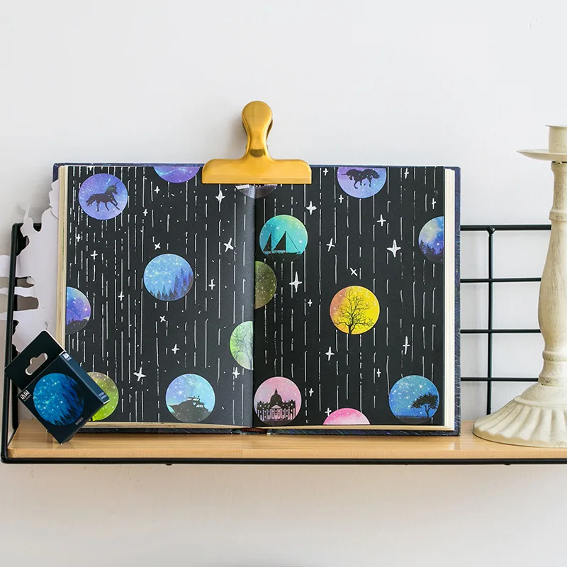 50 قطعة/المجموعة مشرق السماء المرصعة بالنجوم ورقة ملصق الديكور DIY الفنون اليدوية الحرفية ملصق هدية عيد الميلاد