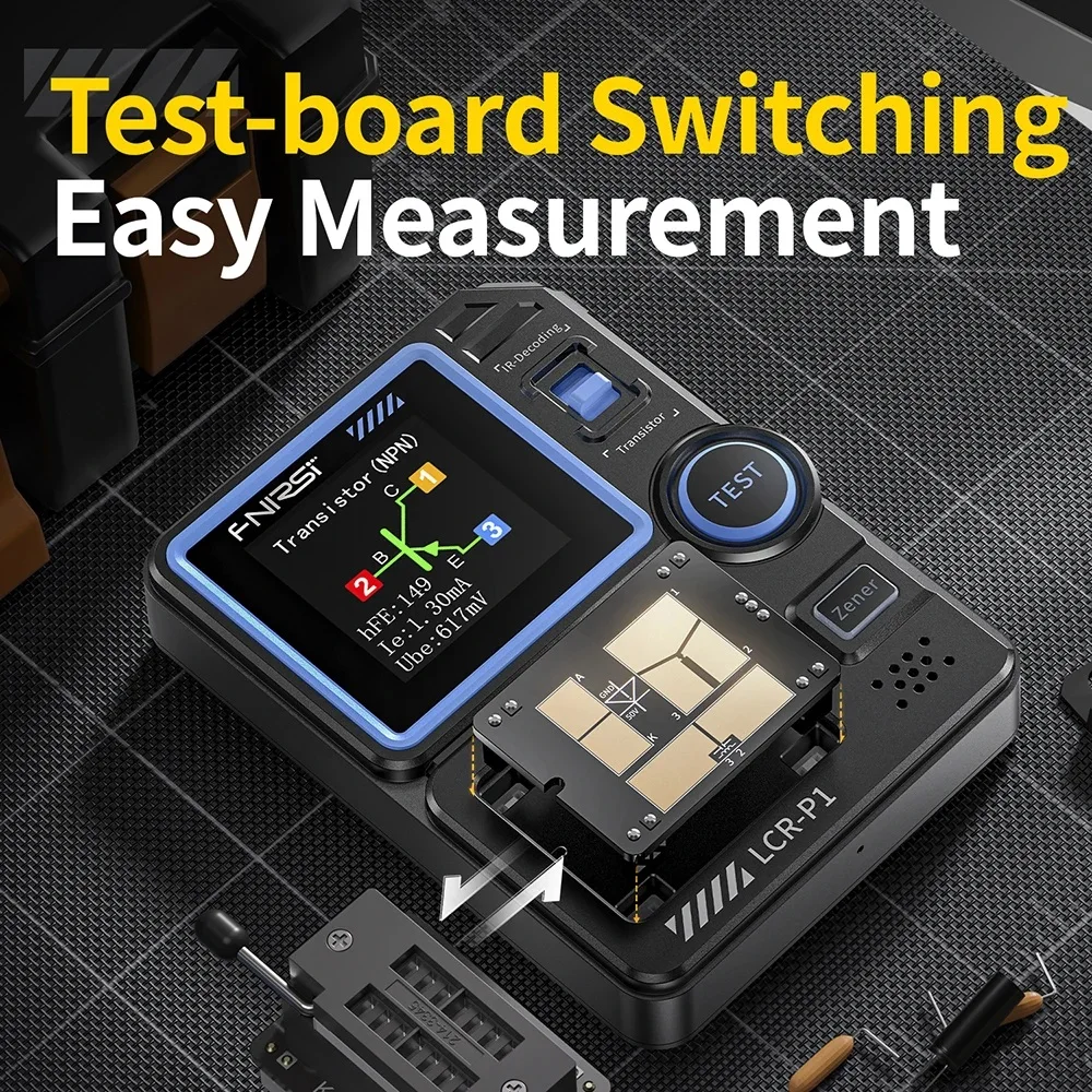 New FNIRSI LCR-P1 Transistor Tester Multimeter Diode Triode Capacitance Resistance Meter 50MΩ 300mAh Lithium Battery ESR MOSFET