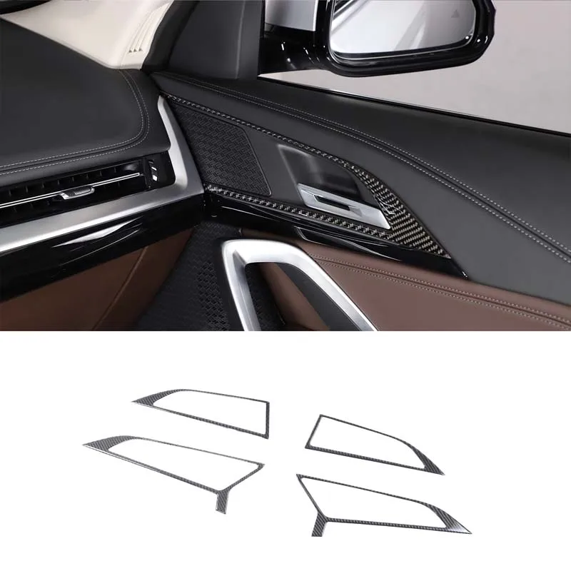 

Используется для внутренней дверной ручки BMW X1 X2 23-24, внешняя рамка из настоящего углеродного волокна (мягкая) декоративная ручка салона автомобиля, аксессуары