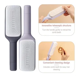 Automatic Cleaning Rotating Lifting Comb Rotate Lifting Self Cleaning Hairbrush Anti-Static Brush Comb Retractable Massage Comb
