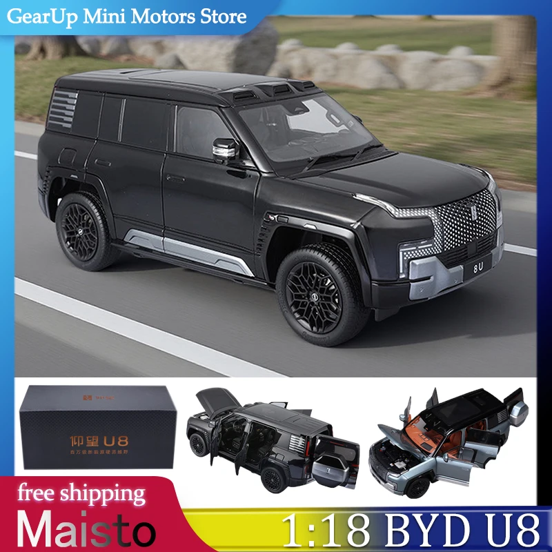 

Maisto 1:18 BYD Yangwang U8 Luxury Hybrid SUV Diecast Model Alloy Car with Opening Doors Chinese EV Innovation Collectible Toy