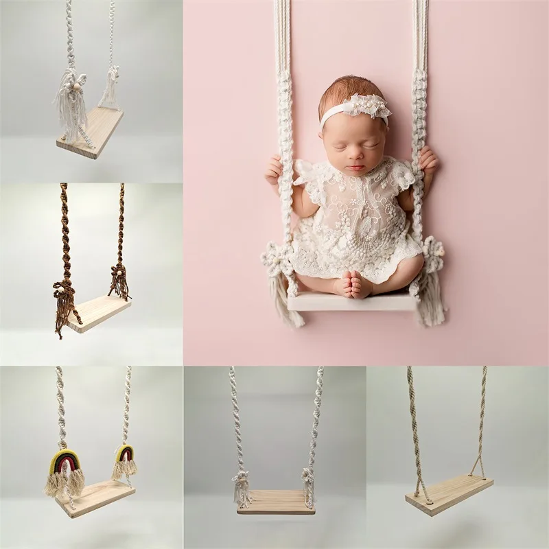 

Vintage Wooden Swing Newborn Posing Prop Party Backdrop Props Photography Accessories Newborn Baby Photography Props Photo Props