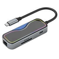 7-In-1 Type-C Docking Station Gigabit Network Port Docking Station HUB Hub Extender USB3.0 Splitter Computer Spare Parts