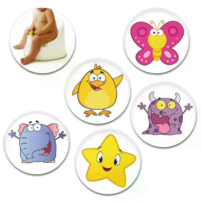 /GJ/Cartoon Pee Target Pot Stickers Children's Color Changing Stickers Potty Training Stickers For Kids Toddler 5PCS/set