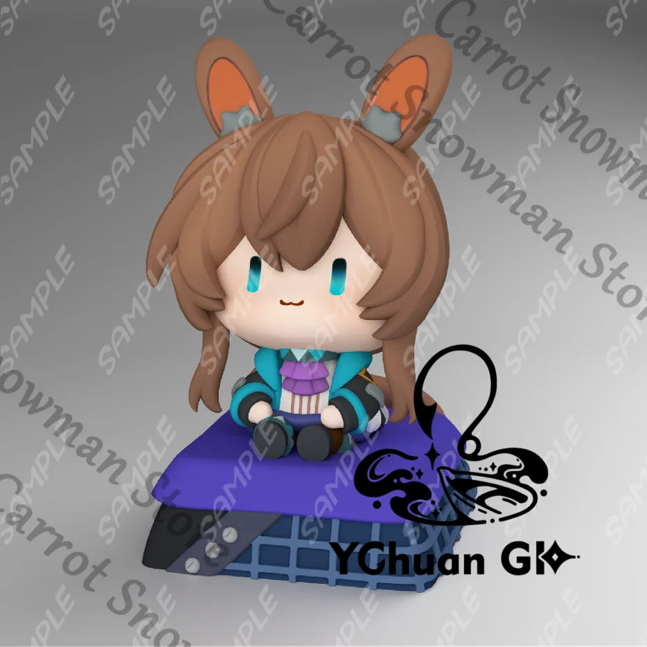 Arknights Amiya Eyjafjalla Dusk Goldenglow Anime versión Q Keycap teclado clave Cospaly decorar Halloween dibujos animados coleccionar regalo