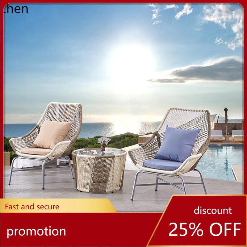 

HT leisure table and chair set indoor small balcony table and chair rattan chair sun room courtyard leisure furniture