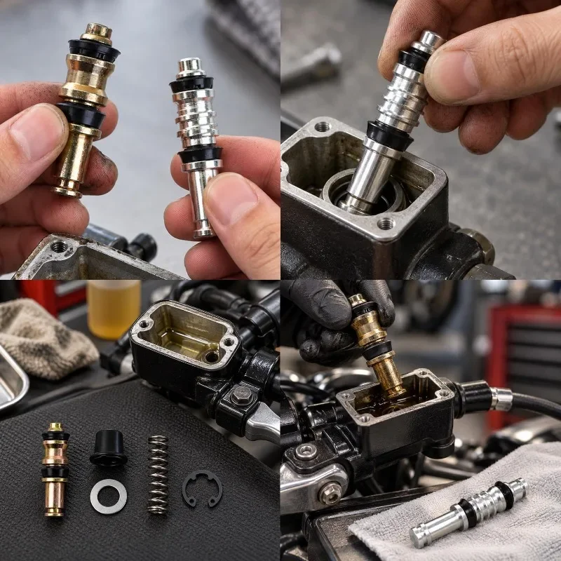 Electric Scooter Motorcycle Hand Brake Pump Repair Kit Master Cylinder Seal Replacement Components for Hydraulic Brake Service