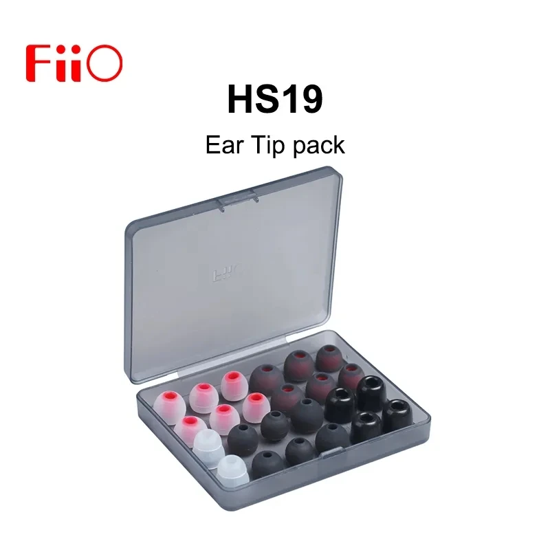 FiiO HS19 Silicone Replacement Ear Tip Pack Eartips 12 pairs with a storage box