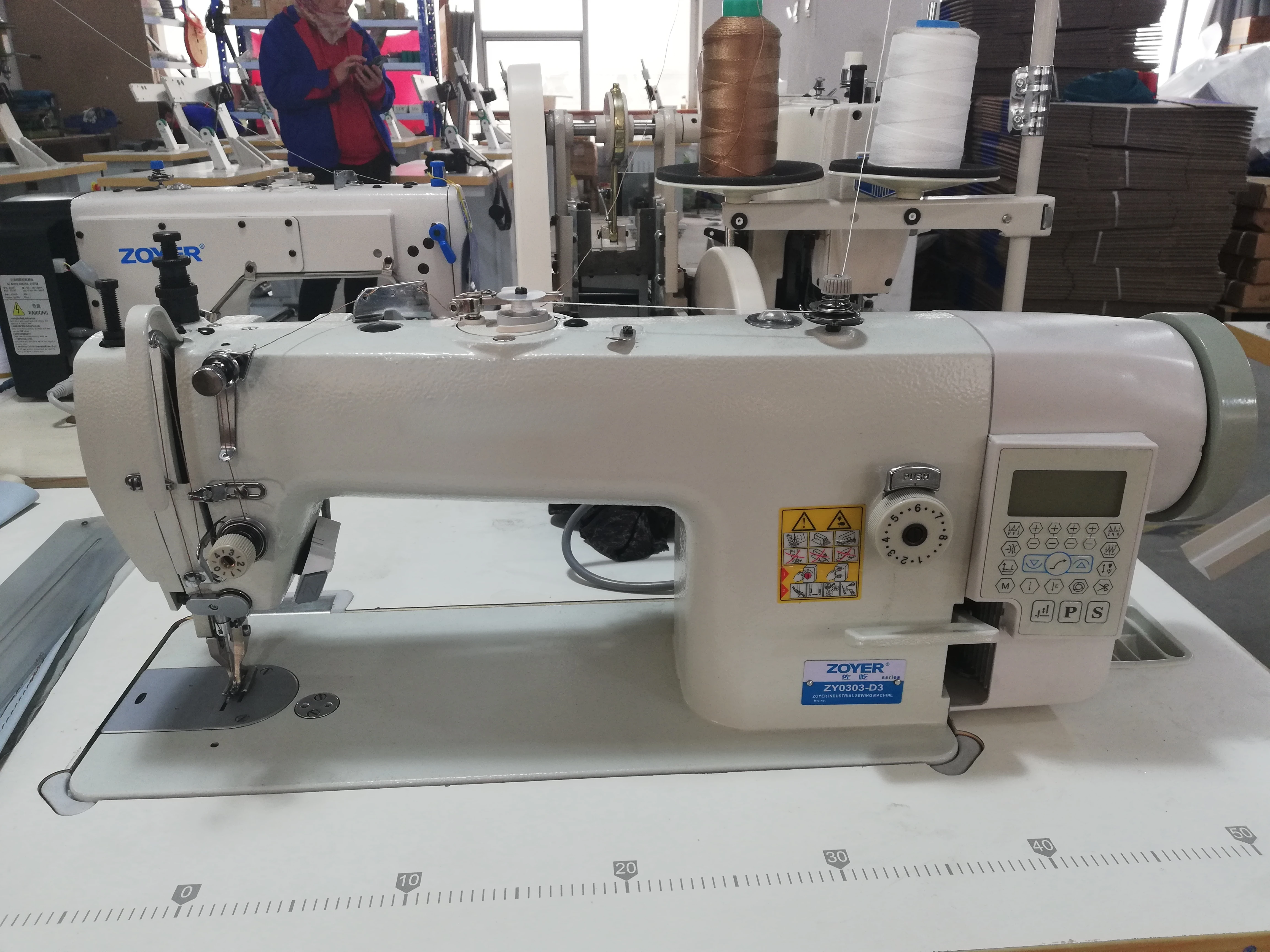 ZY0303-D4 zoyer leather direct drive heavy duty top with bottom feed lockstitch sewing machine walking foot