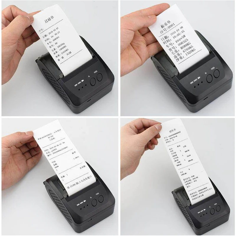 Portable Mini Bluetooth Wireless Thermal Receipt Ticket Printer 58mm 2 Inch POS Machine Compatible With Mobile Phone Windows