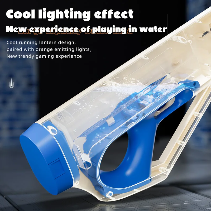 Pistola de água automática super poderosa, brinquedo com absorção de água led, spray de alta pressão, brinquedos de piscina para crianças, meninos, presente