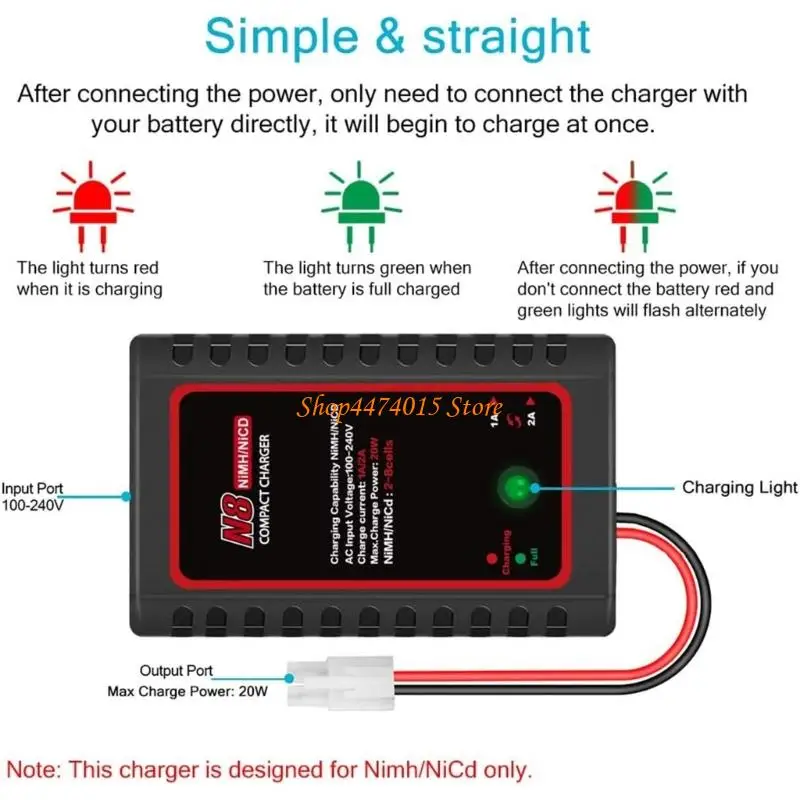 شاحن K1AA NIMH/NICD لبطاريات NIMH NICD في نماذج التحكم عن بعد المختلفة