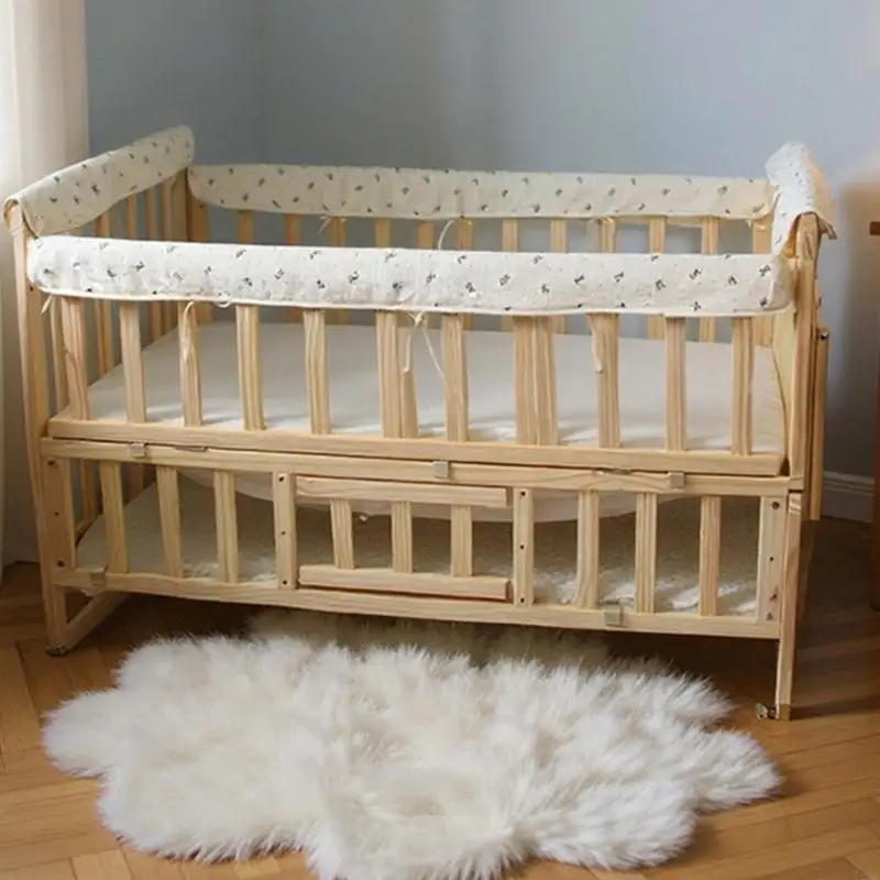 Housse berceau en coton épais, 4 pièces, protecteurs berceau, attaches en tissu réglables