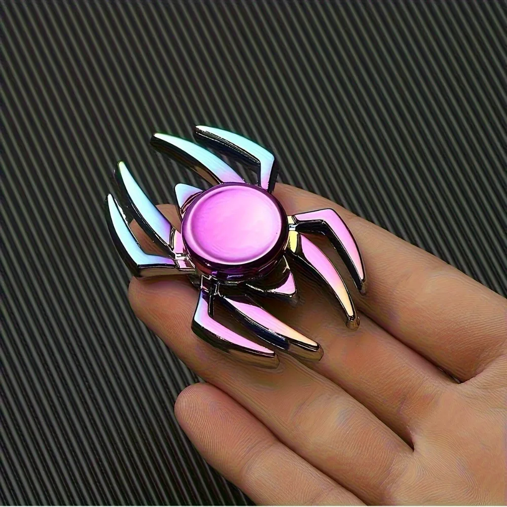 الملونة المعادن العنكبوت على شكل المعادن EDC اليد سبينر لعبة تململ الحسية للأعمار 3 + الإصبع الدوران المضادة للقلق الاطفال ألعاب جنسية #1