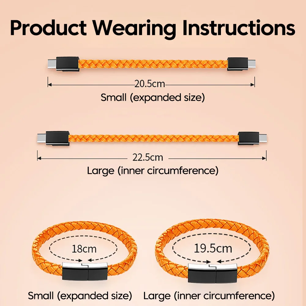 240W Creative Wristband Data Cable Small/Large Type C To Type C Fast Charging&Data Transfer Cable For iphone 15 16 17 Samsung