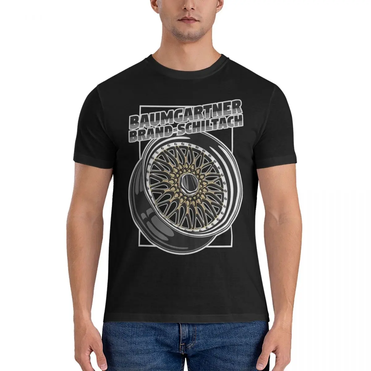 Amazing Car Wheel Gold T-Shirts Men O Neck 100% Cotton T Shirts BBS Short Sleeve Tee Shirt Summer Tops