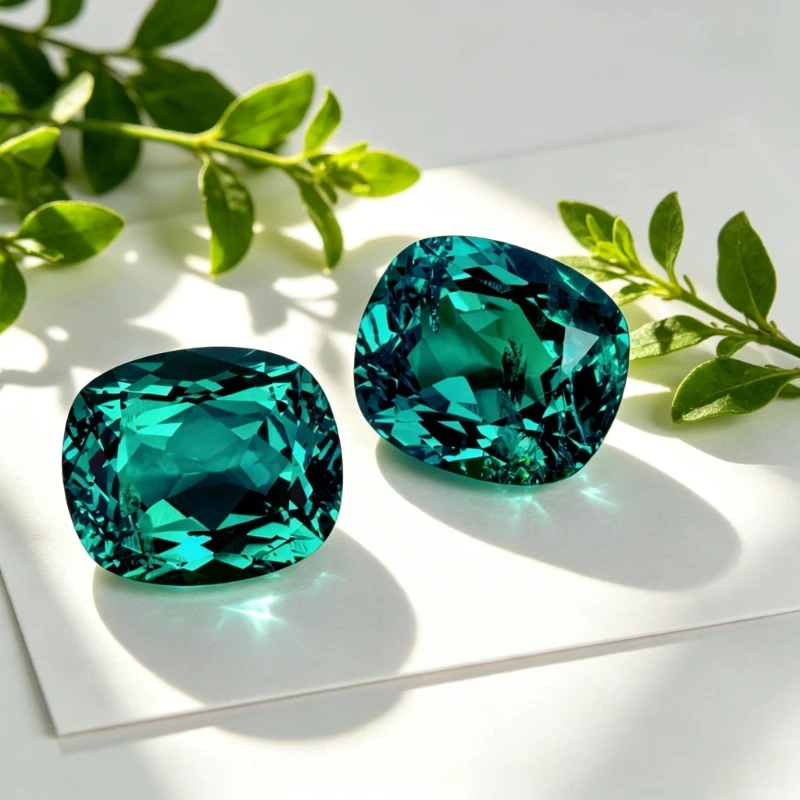 Lab Grown Emerald  Zambian Rectangle Cushion Cut DIY Charms Jewelry Making Ring Necklace Earrings Main Materials Certificate