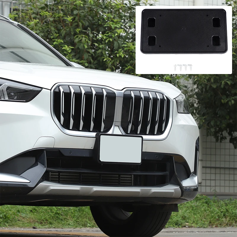 1piece set ABS black For BMW X1 iX1 U11 2023+ car front bumper license plate bracket car exterior modification accessories