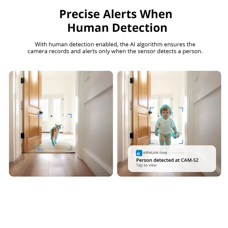 WISH CAM Slim Gen2 Wifi Telecamera di sicurezza domestica intelligente 1080P HD Avviso rilevamento movimento Visione notturna Funziona per Alexa/Google Home