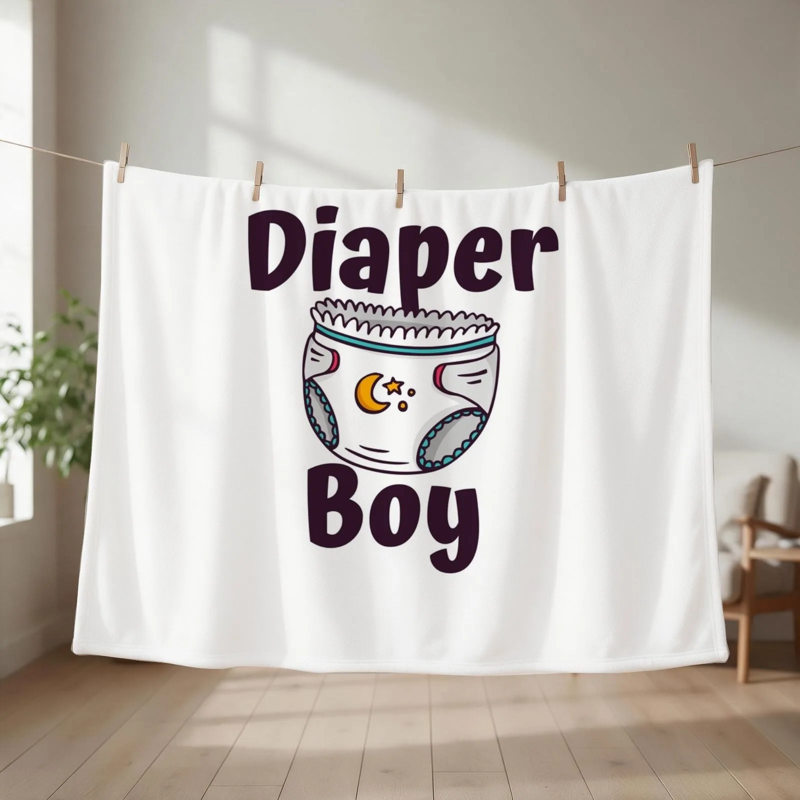 New ABDL Diaper Boy DDLG adult baby diaper Throw Blanket couch cozy soft plush fuzzy picnic outdoor blanket