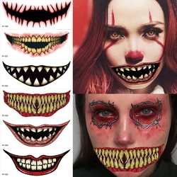 Face Festival Tattoo Stickers Halloween Temporary Waterproof Costume Party Festival Stickers Makeup Body Arm Tattoo Decoration