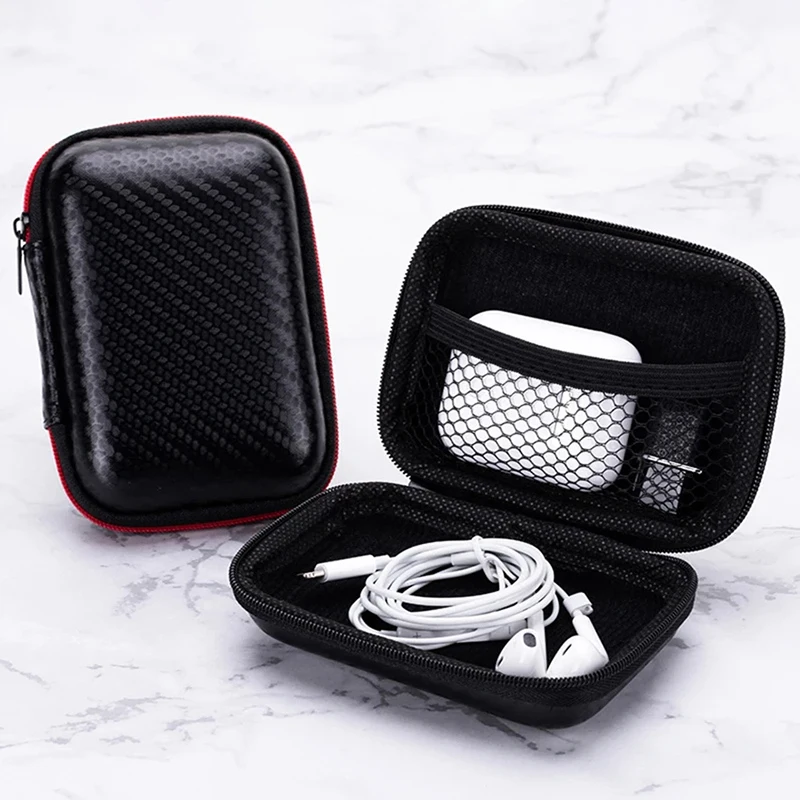 Earphone Case Portable Headphone Storage Bag Zippered Charger Pouch Anti-scratch Organizer Rectangular Shape Cable Bags - zdjęcie 1
