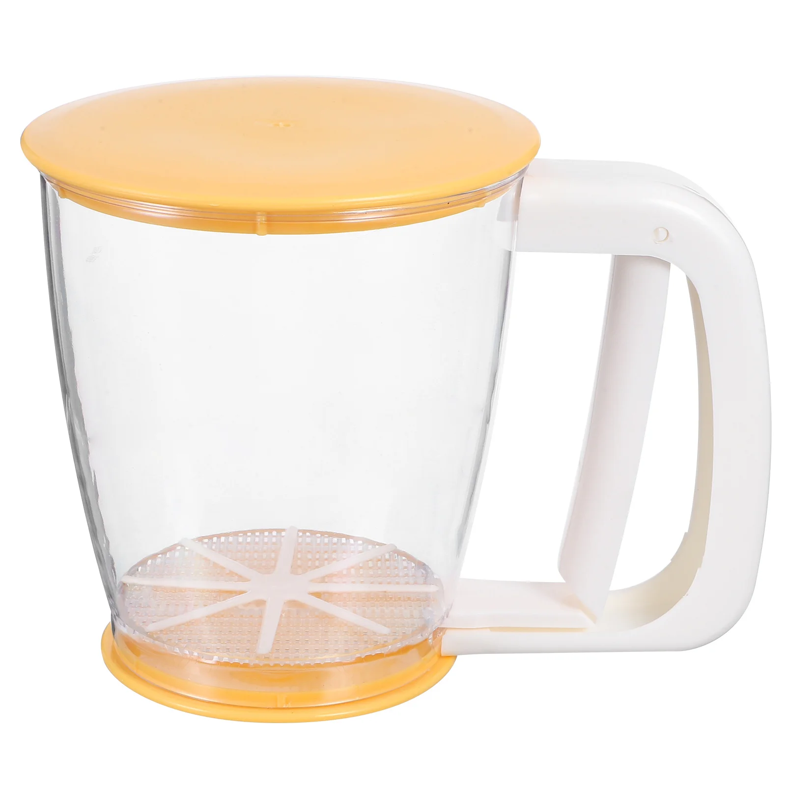 

Semi Automatic Handheld Flour Sifter 700ml Fine Mesh Cup Design Lid for Smooth Baking Kitchen Supplies Sifter Cup