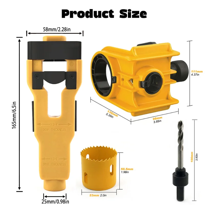 

【БЫСТРАЯ ПРОДАЖА】Набор для установки + дверная защелка Врезной инструмент Комплект дверных замков можно использовать на деревянных и металлических дверих