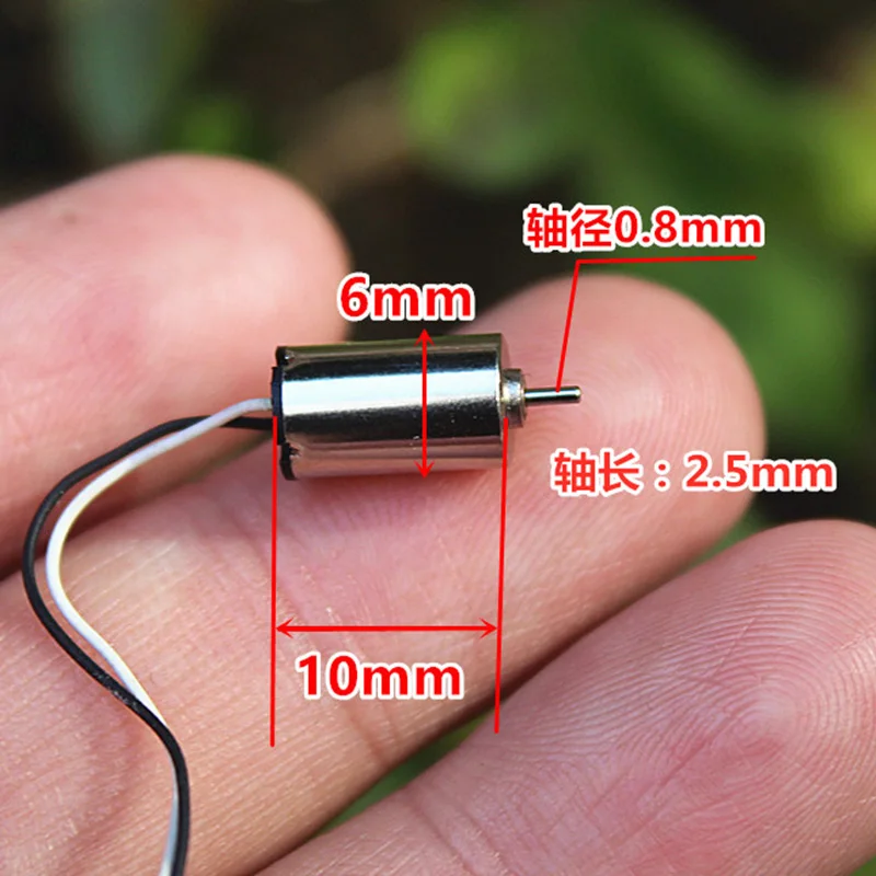 

610 Mini Coreless Motor DC 3V 3.7V 35000RPM High Speed Micro 6mmx10mm Hollow Cup Engine DIY RC Drone Aircraft Hobby Toy Model